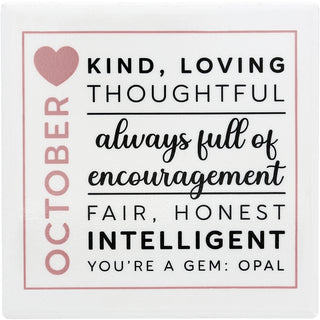 October 4"x4" Ceramic Coaster