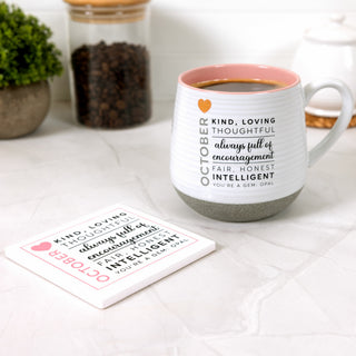 October 4"x4" Ceramic Coaster