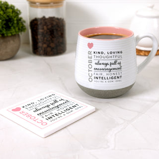 October 4"x4" Ceramic Coaster