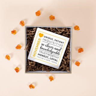 November 4"x4" Ceramic Coaster