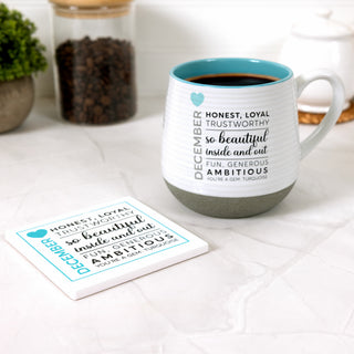 December 4"x4" Ceramic Coaster