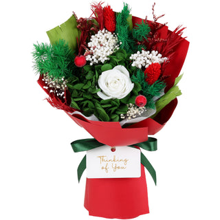 Thinking of You Holiday Red Preserved Floral Bouquet