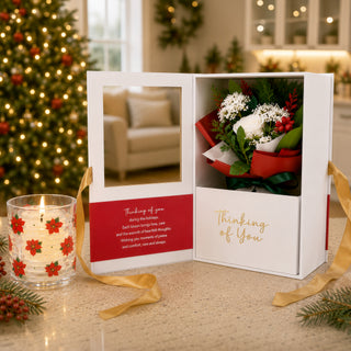 Thinking of You Holiday Red Preserved Floral Bouquet