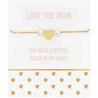 Love You Mom 18K Gold Plated Adjustable Bracelet