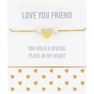 Love You Friend 18K Gold Plated Adjustable Bracelet