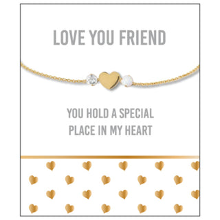 Love You Friend 18K Gold Plated Adjustable Bracelet