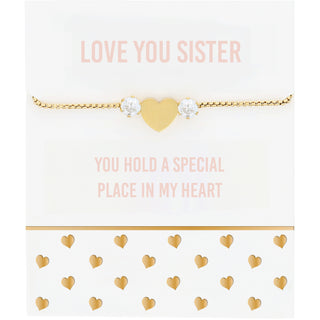 Love You Sister 18K Gold Plated Adjustable Bracelet