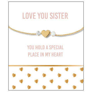 Love You Sister 18K Gold Plated Adjustable Bracelet