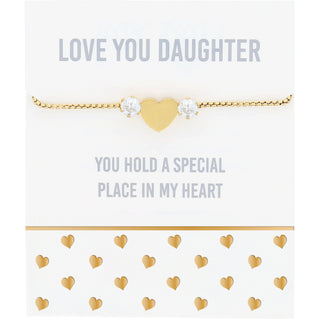 Love You Daughter 18K Gold Plated Adjustable Bracelet