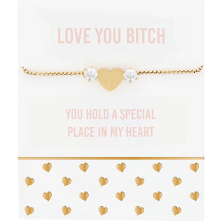 Love You Bitch 18K Gold Plated Adjustable Bracelet