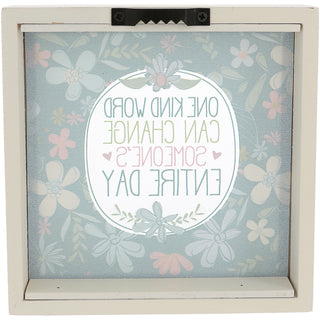 Word 5" x 5" Framed Glass Plaque