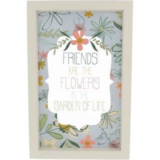 Flowers 5" x 8.5" Framed Glass Plaque