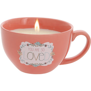 Loved 8 oz - 100% Soy Wax Teacup Candle Scent: Vanilla