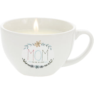 Mom 8 oz - 100% Soy Wax Teacup Candle Scent: Vanilla
