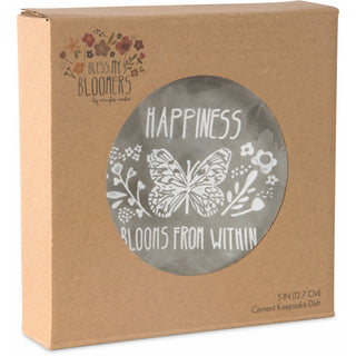 Happiness 5" Cement Keepsake Dish