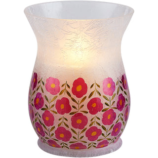 Pink Floral Jar Candle Holder