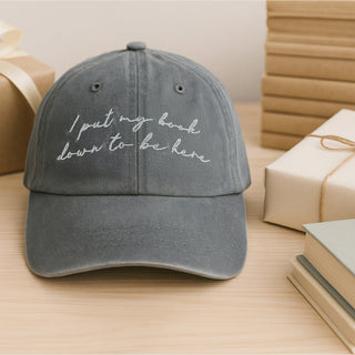 Book Down Gray Adjustable Hat