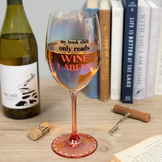 Wine Labels Gift Boxed 18 oz Crystal Wine Glass
