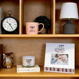 Reading MDF Book/Tablet Stand with Frame (Holds 6" x 4" Photo)