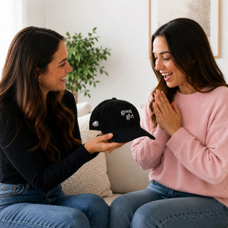 Good Girl Black Suede Adjustable Hat