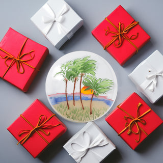 Palm Trees 14" Round Plate