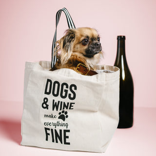 Dogs & Wine 100% Cotton Twill Gift Bag