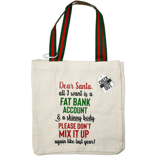 Dear Santa 100% Cotton Twill Gift Bag