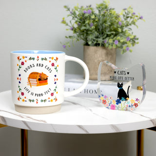 Books & Cats 18 oz Mug