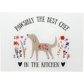 Pawsibly 13.75" x 9.75" Glass Cutting Board