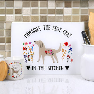 Pawsibly 13.75" x 9.75" Glass Cutting Board