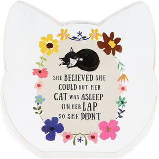 Cat Asleep 3.5" Acrylic Cat Plaque