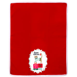 Meowy Christmas Cotton Blend Tea Towel