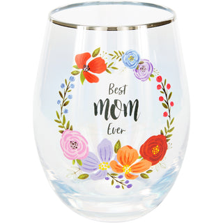 Mom 18 oz Stemless Wine Glass