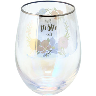 Mom 18 oz Stemless Wine Glass