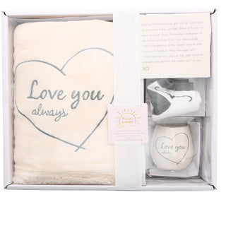 Love 42" x 50" Sherpa Lined, Royal Plush Blanket Gift Set