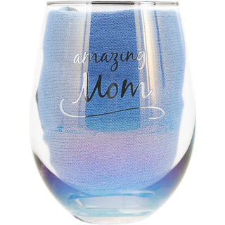 Mom 18 oz Stemless Glass & Sock Set