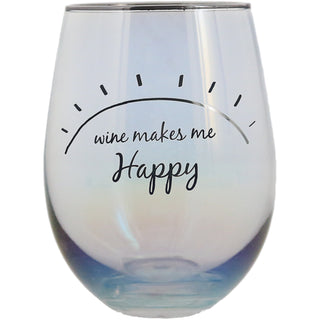 Happy 18 oz Stemless Glass & Sock Set