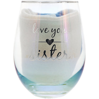 Sister 18 oz Stemless Glass & Sock Set