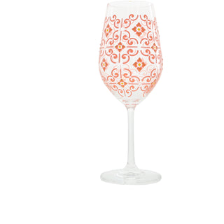 Coral & Yellow 16 oz Wine Glass