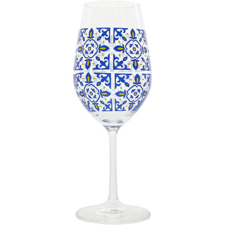 Blue & Yellow 16 oz Wine Glass