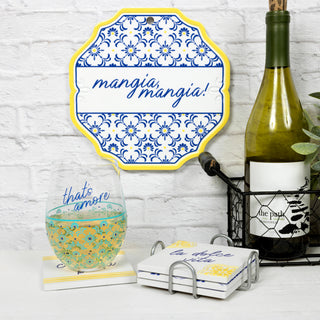 Mangia, Mangia! 8.25" Ceramic Trivet