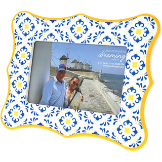 Blue & Yellow 8.25" x 6.5" Picture Frame (Holds 6" x 4" Photo)
