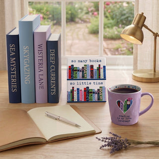 So Many Books 5.5" Ceramic Plaque