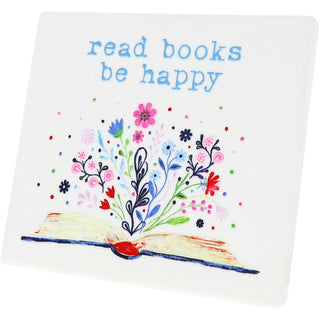 Read Books 4.75" Ceramic Plaque
