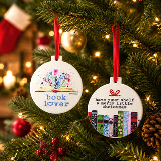 Book Lover 3.5" Ceramic Ornament