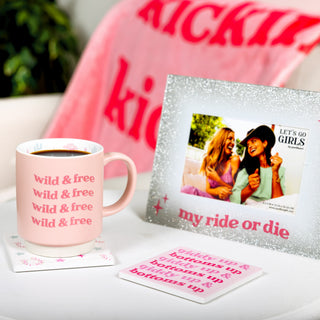 Raise Your Glass 4" Ceramic Coasters (Set of 4)