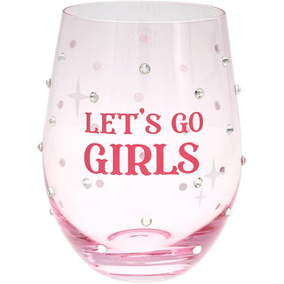 Let's Go Girls Gift Boxed 18 oz Stemless Wine Glass