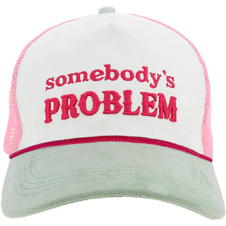 Problem Teal Suede Adjustable Trucker Hat