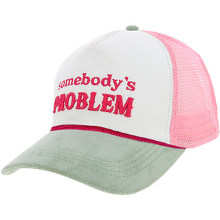 Problem Teal Suede Adjustable Trucker Hat