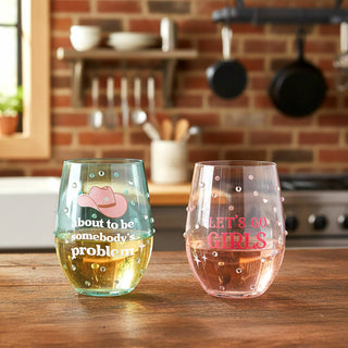 Somebody's Problem Gift Boxed 18 oz Stemless Wine Glass